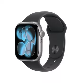 APPLE Watch Series 11 GPS + Cellular 42mm Space Grey Aliuminio Dėklas Su Juodu Sportiniu Dirželiu M/L