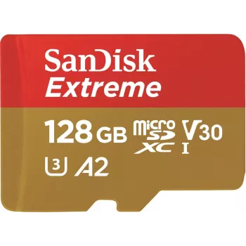 WESTERN DIGITAL Extreme microSDXC 128GB SD adapteris veiksmo kameroms ir dronams 170MB/s 80MB/s A2 C10 V30 UHS-I U3