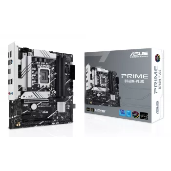 Motininė plokštė ASUS PRIME B760M-PLUS — Intel B760, LGA 1700, micro‑ATX, DDR5, 4 DIMM, 192 GB, 2.5Gb LAN, 2x M.2