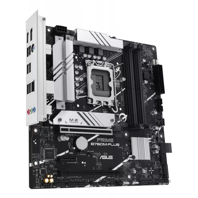 Motininė plokštė ASUS PRIME B760M-PLUS — Intel B760, LGA 1700, micro‑ATX, DDR5, 4 DIMM, 192 GB, 2.5Gb LAN, 2x M.2