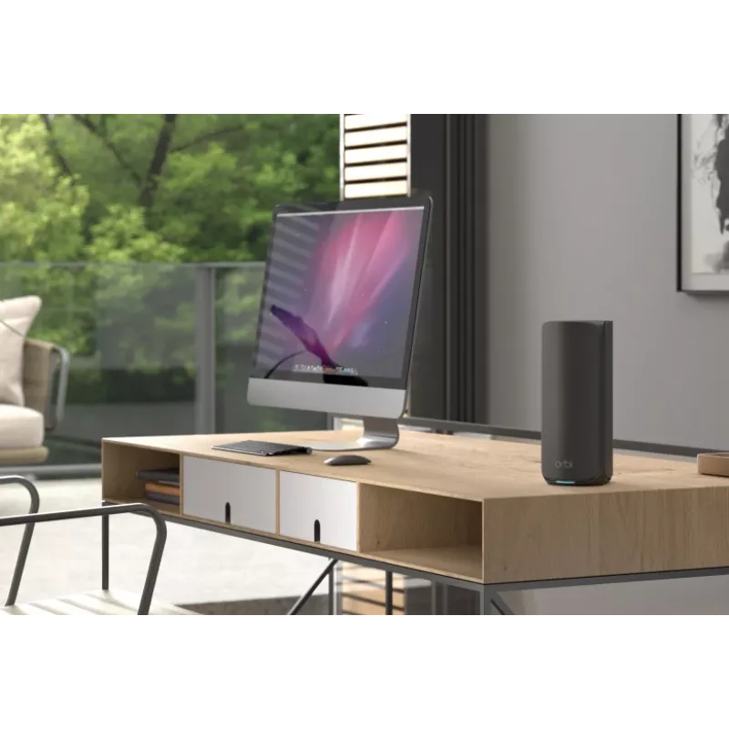 NETGEAR Orbi 870 triju dažnių juostų (2.4 GHz / 5 GHz / 6 GHz) Wi-Fi 7 (802.11be) juoda 4 vidinės antenos
