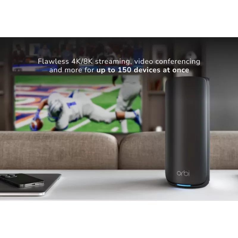 NETGEAR Orbi 870 triju dažnių juostų (2.4 GHz / 5 GHz / 6 GHz) Wi-Fi 7 (802.11be) juoda 4 vidinės antenos