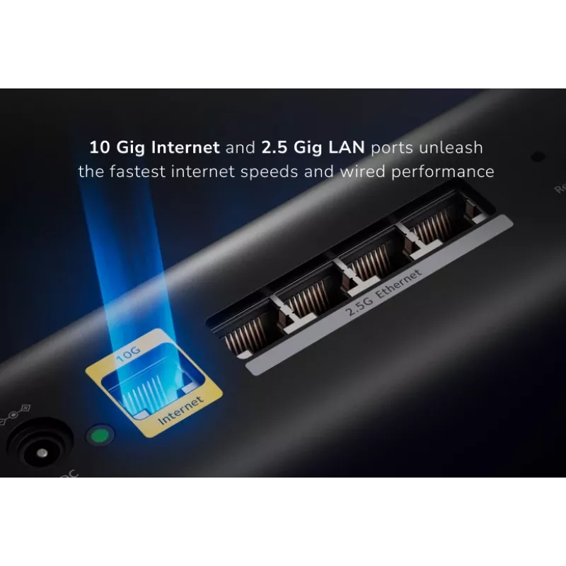 NETGEAR Orbi 870 triju dažnių juostų (2.4 GHz / 5 GHz / 6 GHz) Wi-Fi 7 (802.11be) juoda 4 vidinės antenos