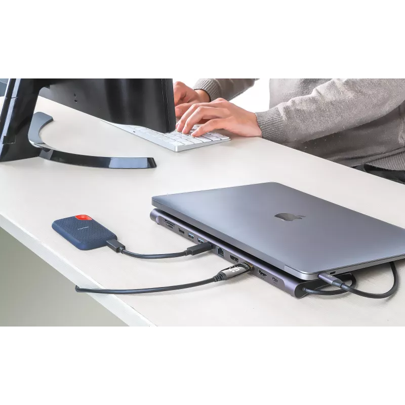 Dokų stotis / USB-C 10 prievadų Manhattan 4K 60Hz Power Delivery