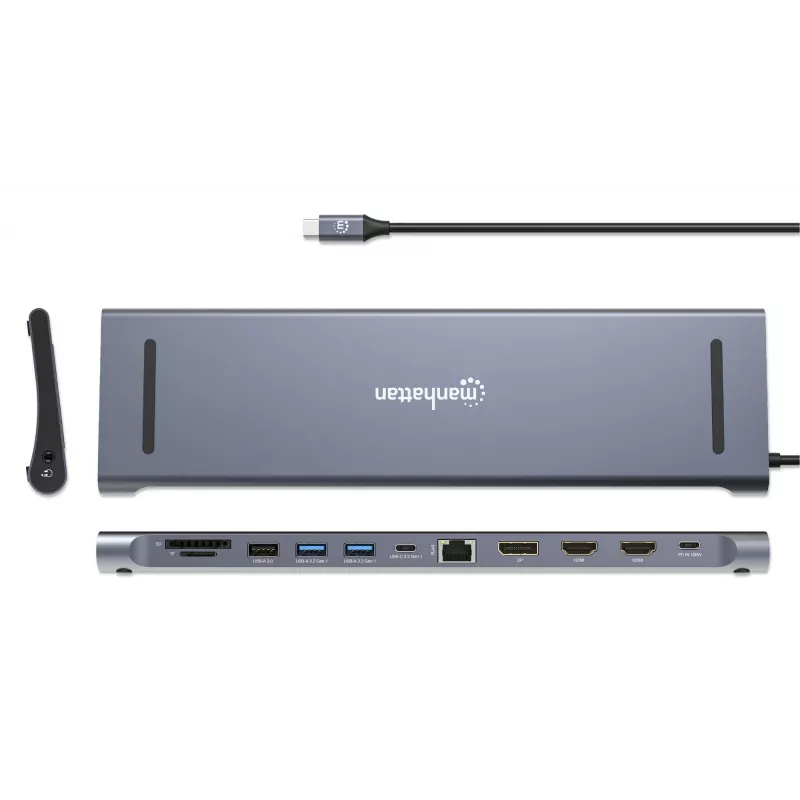 Dokų stotis / USB-C 10 prievadų Manhattan 4K 60Hz Power Delivery