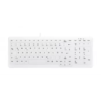 Contour Design Active Key Contour ClassicClean medicininė klaviatūra su nuimamu dangteliu, kompaktiška, laidinė, balta, DE išdėstymas C7000