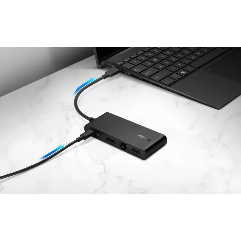 ASUS Dual 4K USB-C Dock DC201 – 5-in-1 USB-C stotelė su dviem 4K HDMI 2.1, USB 3.2 Gen 2, Gigabit Ethernet ir 100 W PD