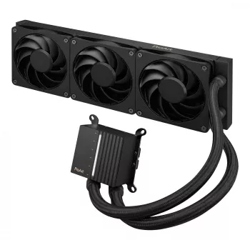 Skysčio aušinimo komplektas ASUS ProArt LC 360 juodas — 3x120 mm ventiliatoriai 800–2200 RPM, radiatorius 360 mm, varinė bazė, 40 cm vamzdeliai