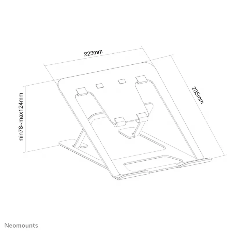 Neomounts NSLS085GREY nešiojamojo kompiuterio stovas 10-17 colių - sulankstomas - kompaktiškas - universalus