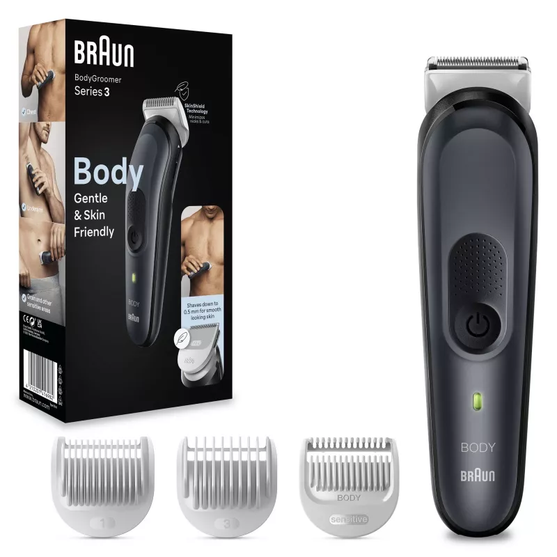 Braun BodyGroomer 3 BG3340 Juoda, Pilka
