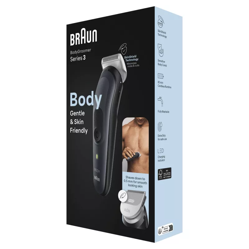 Braun BodyGroomer 3 BG3340 Juoda, Pilka