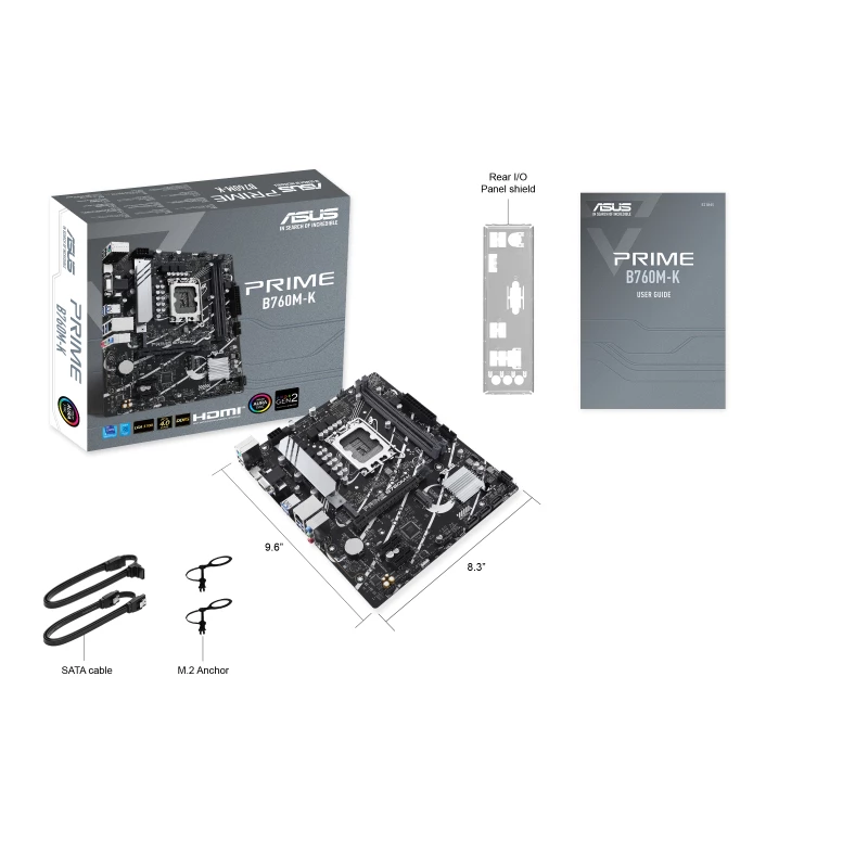 ASUS PRIME B760M-K Intel B760 LGA 1700 micro ATX pagrindinė plokštė
