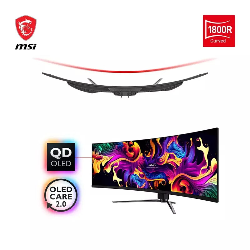 Monitorius MSI MPG 491CQPDE QD-OLED 124,5 cm (49 colių) 5120 x 1440 pikselių DQHD juodas