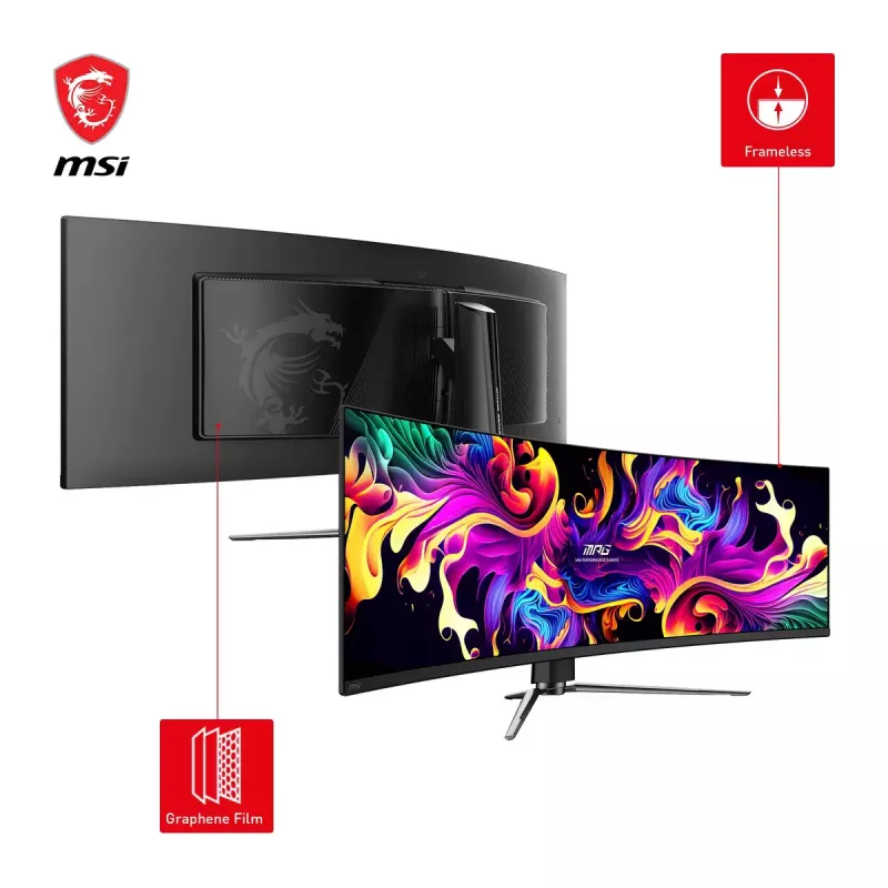 Monitorius MSI MPG 491CQPDE QD-OLED 124,5 cm (49 colių) 5120 x 1440 pikselių DQHD juodas