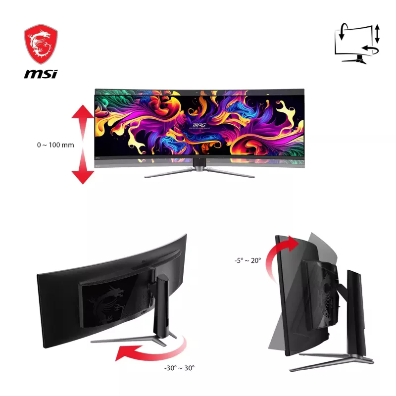 Monitorius MSI MPG 491CQPDE QD-OLED 124,5 cm (49 colių) 5120 x 1440 pikselių DQHD juodas
