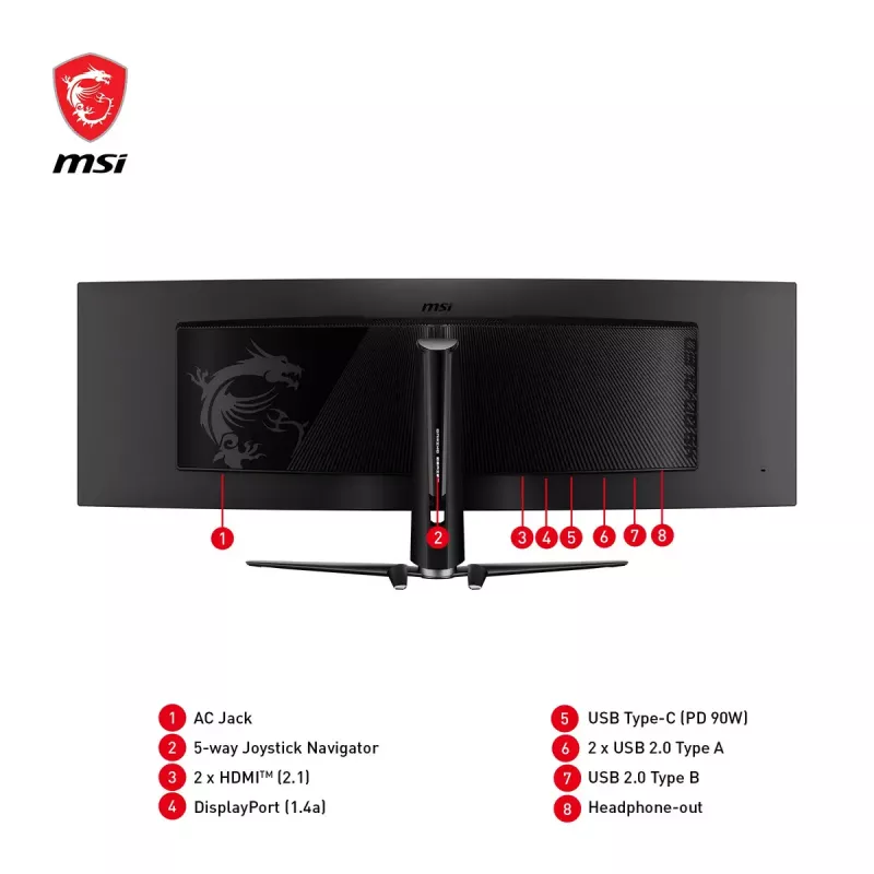 Monitorius MSI MPG 491CQPDE QD-OLED 124,5 cm (49 colių) 5120 x 1440 pikselių DQHD juodas