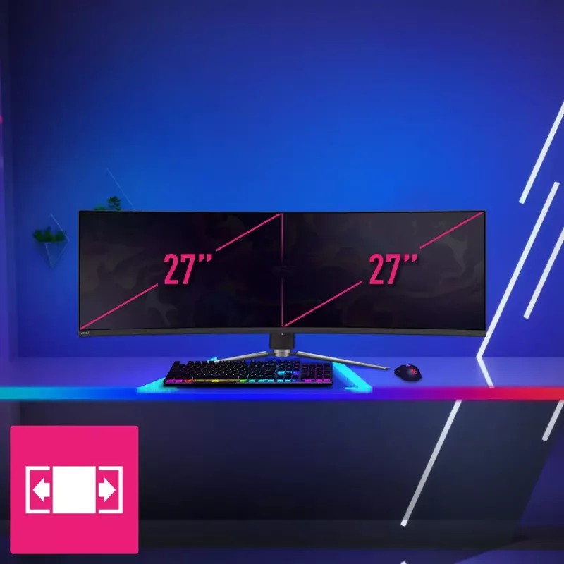 Monitorius MSI MPG 491CQPDE QD-OLED 124,5 cm (49 colių) 5120 x 1440 pikselių DQHD juodas