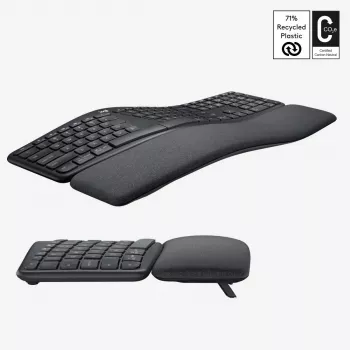 LOGITECH Ergo K860 – Belaidis išskirstytos klaviatūros išdėstymo klaviatūra, grafitas, QWERTY US/International