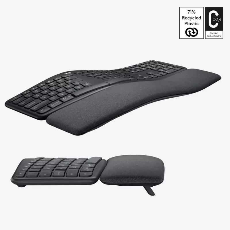 LOGITECH Ergo K860 – Belaidis išskirstytos klaviatūros išdėstymo klaviatūra, grafitas, QWERTY US/International
