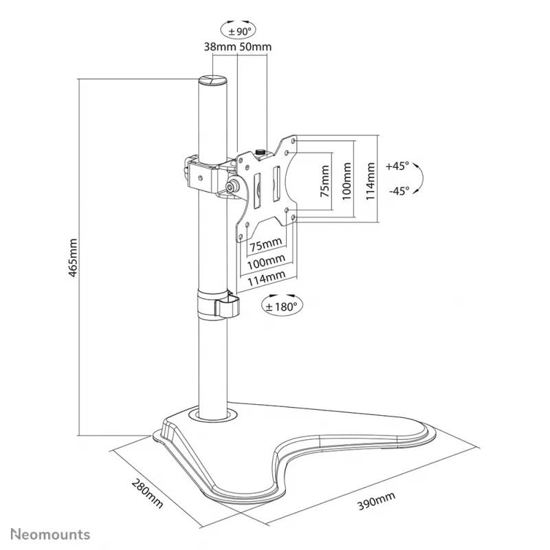Neomounts monitorio stovas FPMA-D550SBLACK laisvai pastatomas 8 kg 13-32 col.