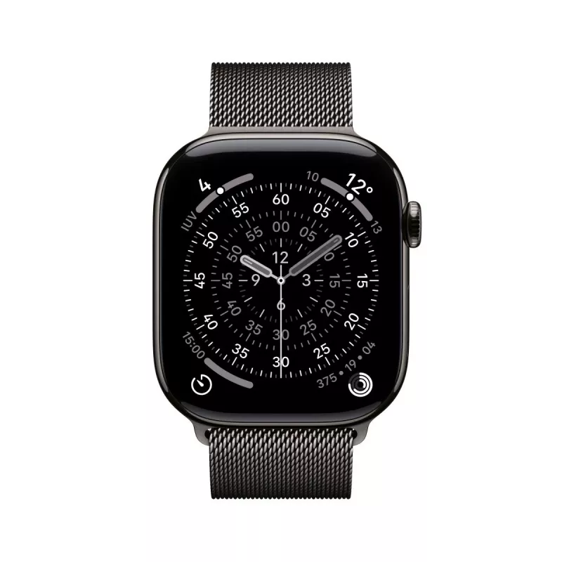 APPLE Watch Series 11 GPS + Cellular 46mm šiferio titano korpusas su šiferio Milanese apyranke S/M