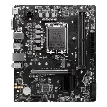 Pagrindinė plokštė MSI PRO H610M-E — Intel H610, LGA 1700, micro ATX, DDR5, 2x DIMM, maks. 96 GB, 2.5Gb LAN, HDMI, 4x SATA III