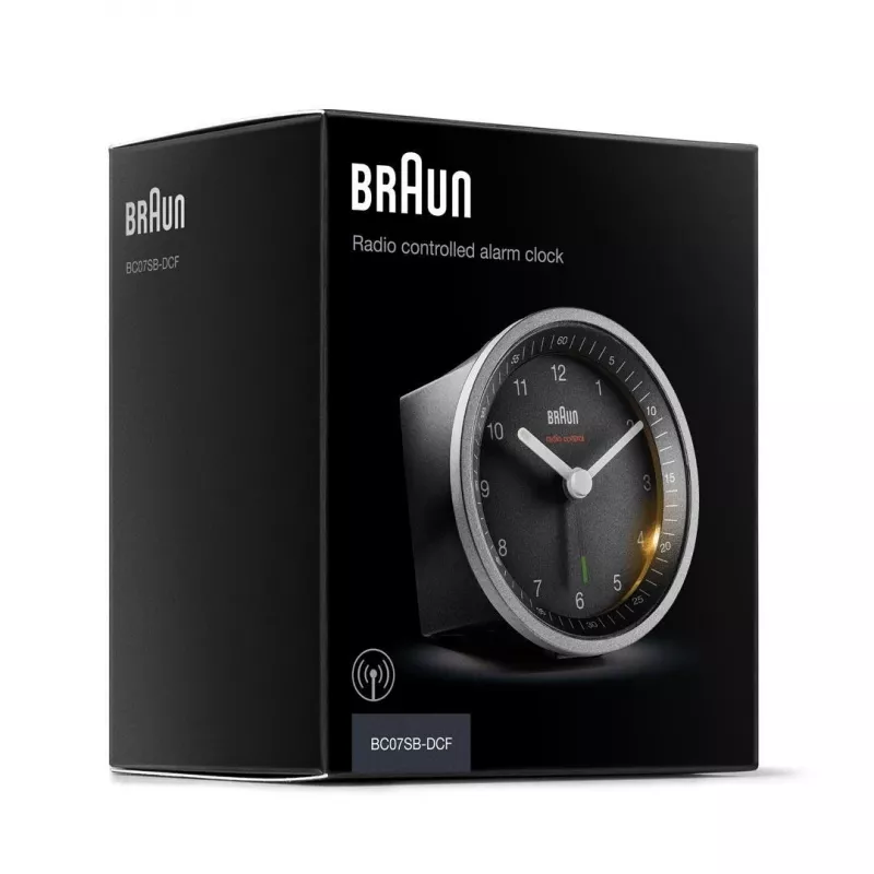 Braun BC07SB-DCF Kvarcinis radijo signalo žadintuvas, juodas, sidabrinis