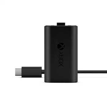 Įkrovimo rinkinys Microsoft Xbox One Play & Charge Kit – įkraunama laidinė baterija su USB Type-C, juoda, matinis paviršius