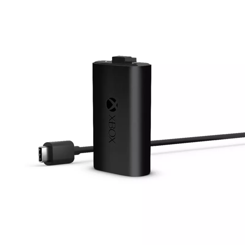Įkrovimo rinkinys Microsoft Xbox One Play & Charge Kit – įkraunama laidinė baterija su USB Type-C, juoda, matinis paviršius