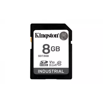Kingston Technology 8G SDHC Industrial pSLC, 8 GB, SDXC, 10 klasė, UHS-I, 100 MB/s, 80 MB/s