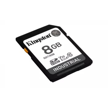 Kingston Technology 8G SDHC Industrial pSLC, 8 GB, SDXC, 10 klasė, UHS-I, 100 MB/s, 80 MB/s