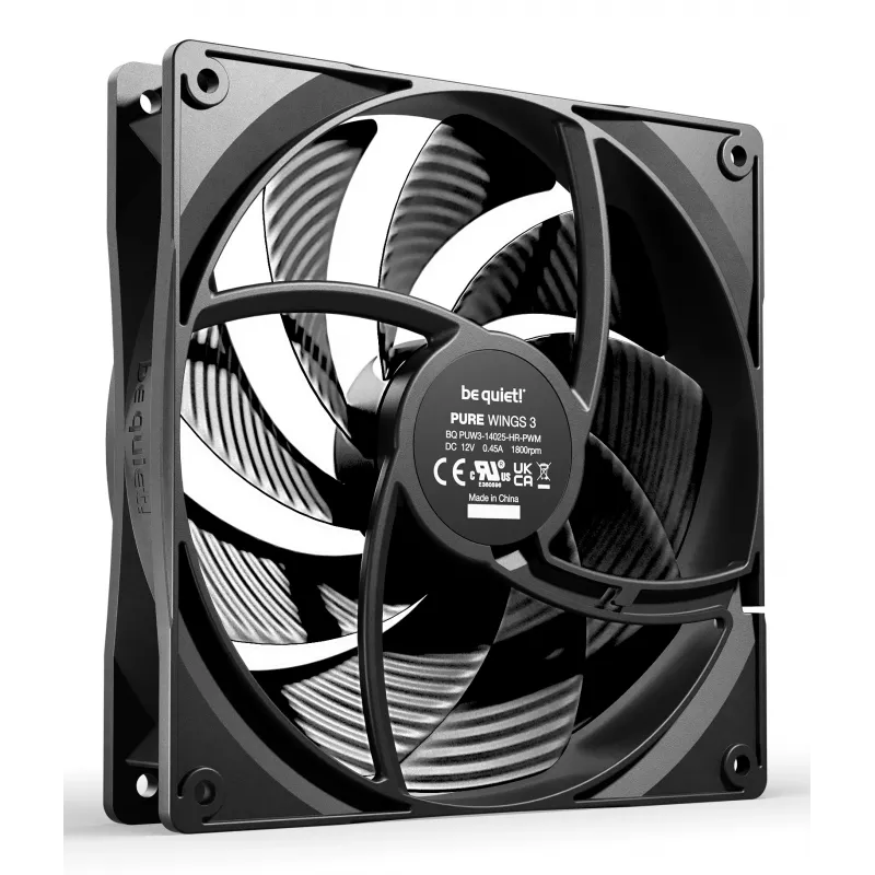 be quiet Pure Wings 3 140mm PWM high-speed Triple Pack | 3 vnt. 14 cm kompiuterio korpuso ventiliatoriai juodi