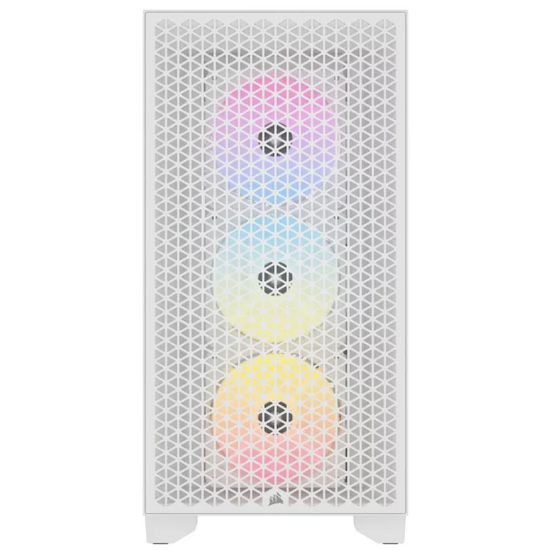CORSAIR 3000D RGB Airflow vidutinis bokštinis kompiuterio korpusas – baltas