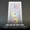 CORSAIR 3000D RGB Airflow vidutinis bokštinis kompiuterio korpusas – baltas