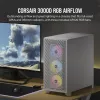 CORSAIR 3000D RGB Airflow vidutinis bokštinis kompiuterio korpusas – baltas