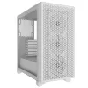 CORSAIR 3000D RGB Airflow vidutinis bokštinis kompiuterio korpusas – baltas