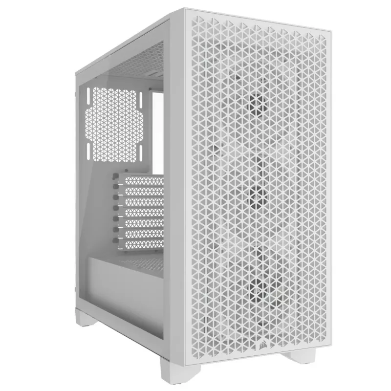 CORSAIR 3000D RGB Airflow vidutinis bokštinis kompiuterio korpusas – baltas
