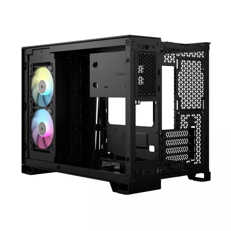 CORSAIR PC korpusas - Icue Link 2500X RGB Micro ATX dviejų kamerų juodas