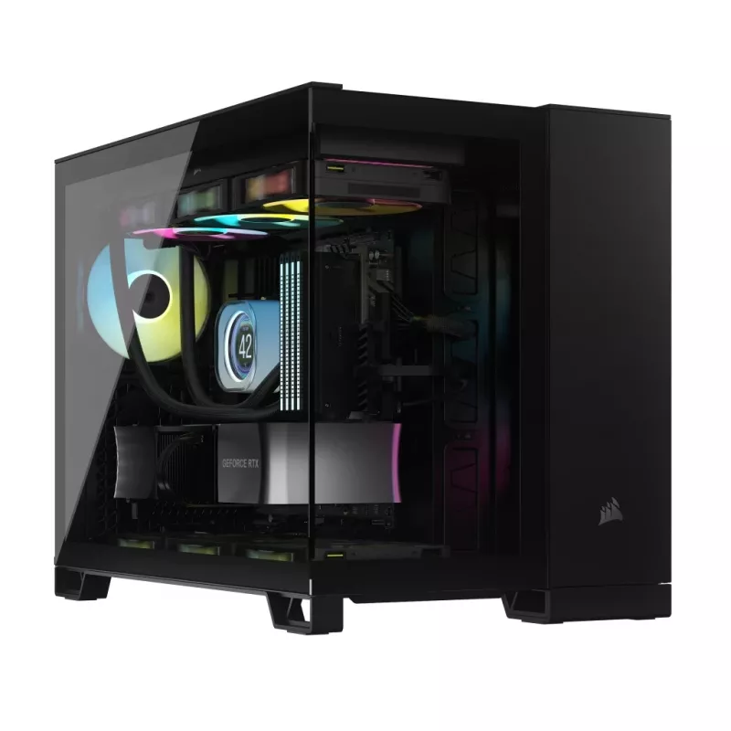CORSAIR PC korpusas - Icue Link 2500X RGB Micro ATX dviejų kamerų juodas