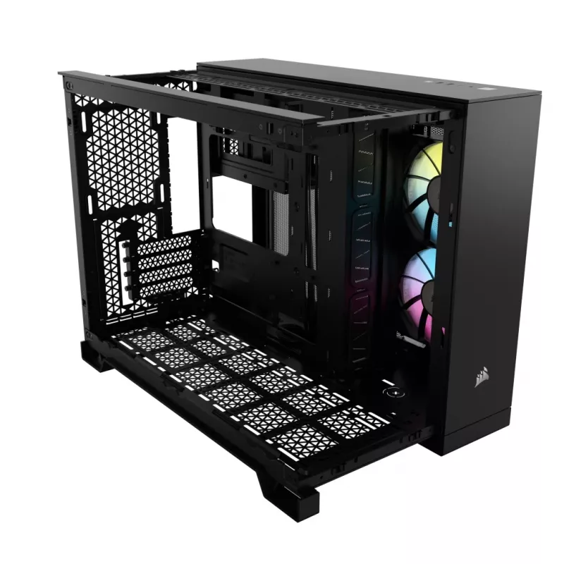 CORSAIR PC korpusas - Icue Link 2500X RGB Micro ATX dviejų kamerų juodas