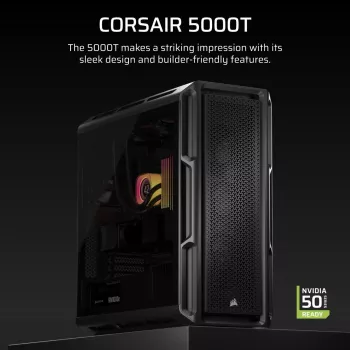 CORSAIR 5000T Mid-Tower kompiuterio korpusas – juodas