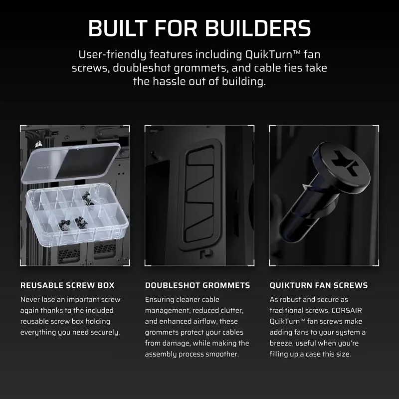 CORSAIR 5000T Mid-Tower kompiuterio korpusas – juodas