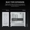 CORSAIR FRAME 5000D baltas vidutinio bokšto kompiuterio korpusas su dideliu oro srautu