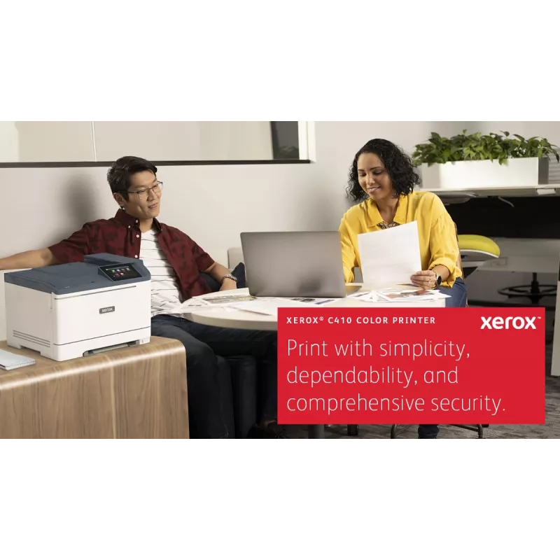 Xerox C410 A4 spalvotas spausdintuvas, 40 ppm, automatinis dvipusis spausdinimas, PS3, PCL5e/6, 2 padėklai, 251 lapas