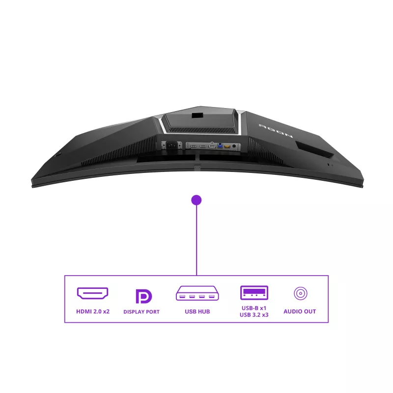 Monitorius AOC AGON PRO AG346UCD 86,4 cm (34 col.) 3440 x 1440 pikselių Wide Quad HD QD-OLED juodas, pilkas