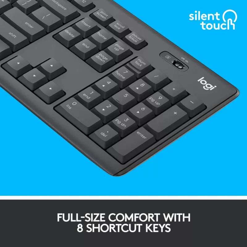 LOGITECH MK295 tylus belaidis rinkinys grafito spalvos AZERTY belgiškas