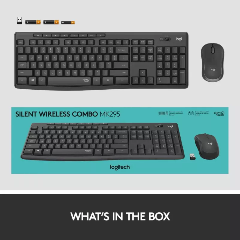 LOGITECH MK295 tylus belaidis rinkinys grafito spalvos AZERTY belgiškas