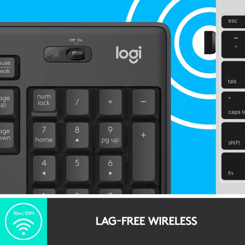 LOGITECH MK295 tylus belaidis rinkinys grafito spalvos AZERTY belgiškas