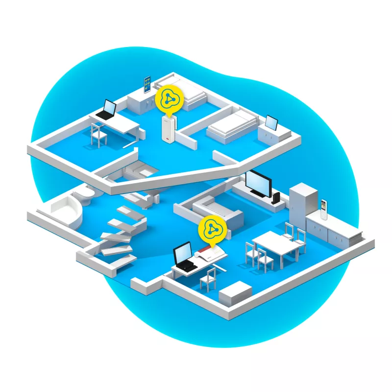 Powerline adapteris AVM FRITZ!Powerline 1240 AX 1200 Mbit/s Ethernet LAN Wi-Fi baltas