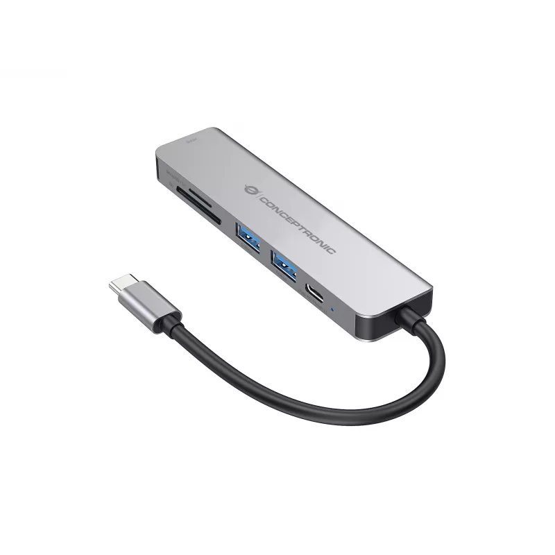 Conceptronic DONN02G nešiojamojo kompiuterio dokas / prievadų replikatorius USB 3.2 Gen 1 (3.1 Gen 1) Type-C aliuminis